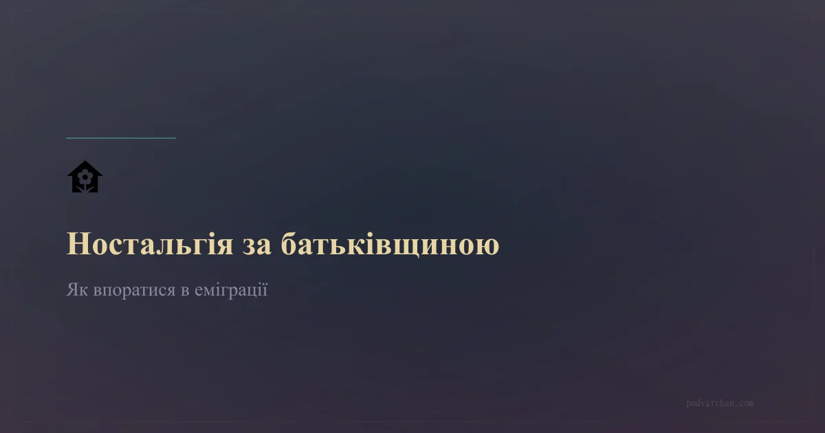 Як впоратися з ностальгією за батьківщиною в еміграції