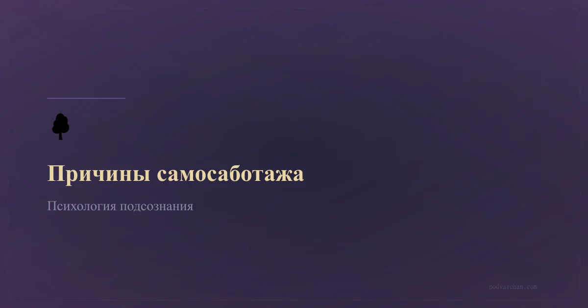 Причини самосаботажу: психологія і роль підсвідомості